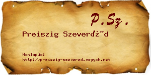 Preiszig Szeveréd névjegykártya